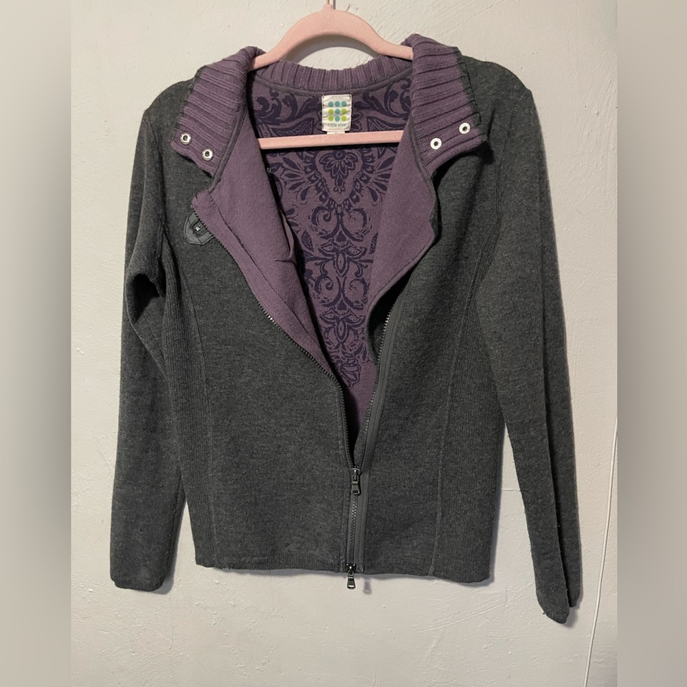 Title Nine Charcoal and Plum Sweater